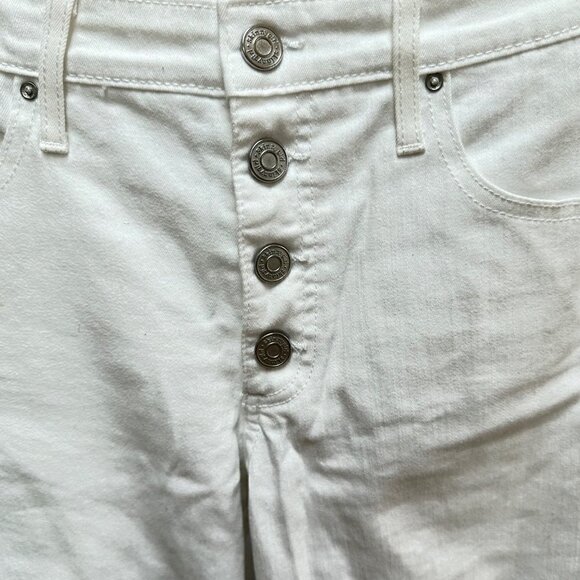 Skinnygirl Jeans Wide Leg High Rise Capri White Button Fly Women's Size 27/4 - Picture 5 of 7